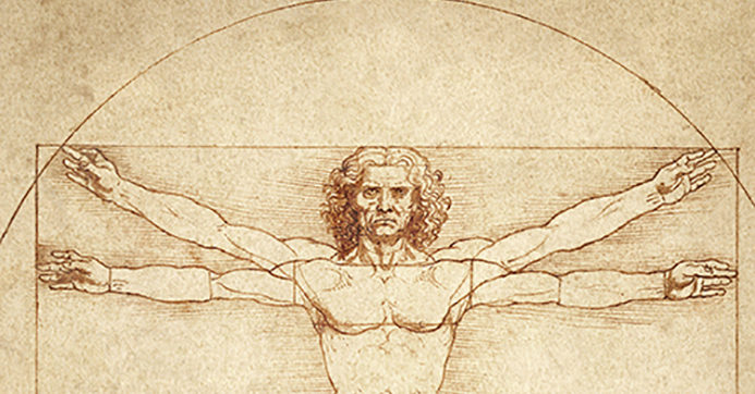 L'homme de Vitruvian de Léonard de Vinci
